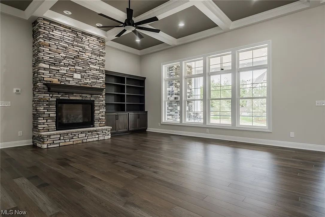 Living area fireplace detail.
