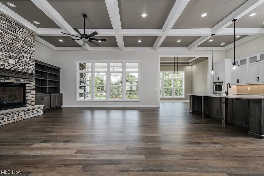 Main interior living area of the contemporary ranch.